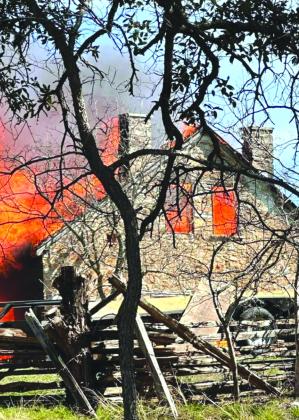 A fire deemed accidental on Feb. 25 destroyed the Fuchs house, also known as the historic stagecoach house, in Horseshoe Bay. Below, the unoccupied structure underwent renovations in the 1970s and was set to be refurbished again before it was destroyed. Contributed photos/James Oakley