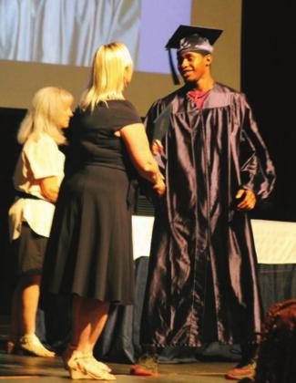 Falls Career graduate Modicue Pearson walked the stage at the Marble Falls High School auditorium on Friday, May 28.