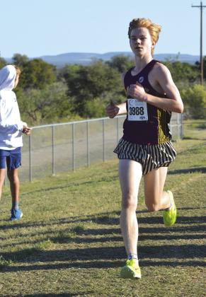 Blake Cockrell won the 4A division for the Mustangs. He continues to lower his time in cross country.