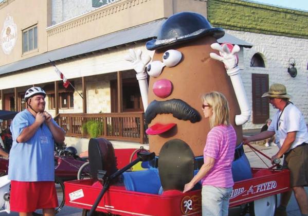 The soapbox derby brings out the creativity of the Marble Falls community, as showcased by this 2018 Mr. Potato Head car. The downhill event is expected to return this fall. File photos