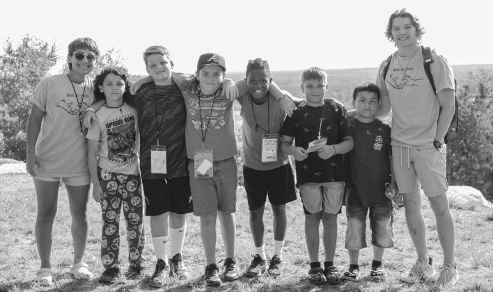 Campers and counselors build important Christian bonds during week-long sessions at Camp of the Hills, which is raising summer 2024 scholarship funds for 300 youth from lowincome and at-risk communities to ensure these children can afford to attend camp. Contribued photo