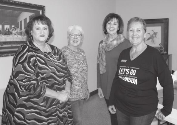 Right: Kara Chasteen, Carolyn Alexander, Darlene Hargett and Londa Chandler served as the organizers for the Burnet County Republican Club meeting on Tuesday, Jan. 11 in Burnet.
