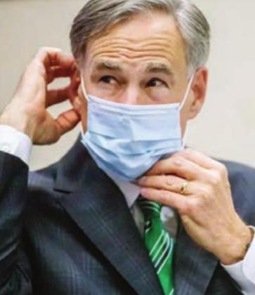 Gov. Greg Abbott extended the COVID-19 disaster declaration on Aug. 8 emphasizing the use of face coverings, such as in the photo here taken July 11. AA-S press pool photo