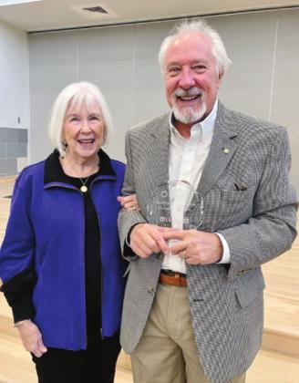 Bill Rives was joined by his wife, Janey, to receive the Excellence in Education Award from the MFISD Education Foundation on Friday. Contributed