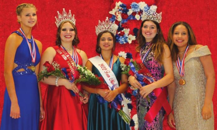 2022 Teen Miss AquaBoom Contestants, Teen Division ages 13-15, left to right, are: Emilee Anderson, Burnet; Princess Laramie McIntire, Granite Shoals; Queen and Academic Excellence Jadyn Gosselin, Kingsland; Duchess and Miss Congeniality Madison Morrison, Llano; and Emery Skinner, Granite Shoals. Contributed photos