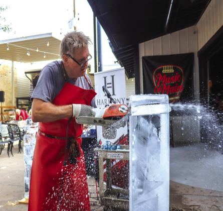 Doug Christy worked his magic on a block of ice Dec. 2 as part of the Marble Falls Christmas Market on Main.