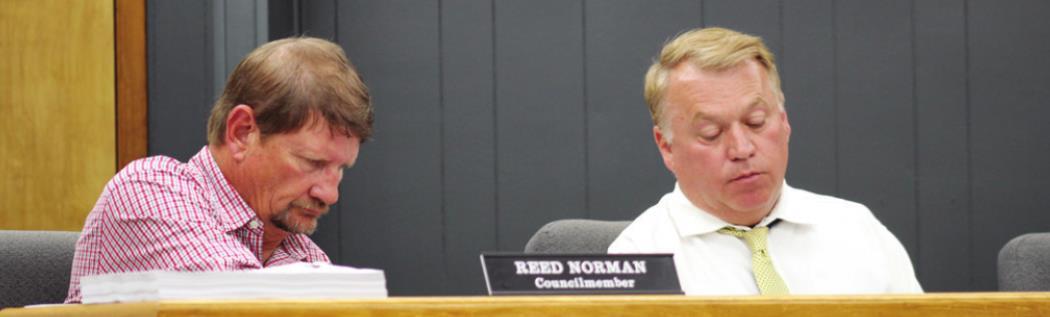Councilman Richard Westerman (right) was one of the presenters of the resolution; Councilman Reed Norman made the motion to approve it. Connie Swinney/The Highlander
